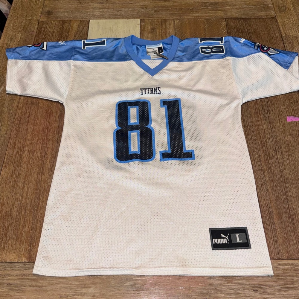 Puma Football Jersey Women L White Excellent Frank Sanders 81 Tennessee Titans